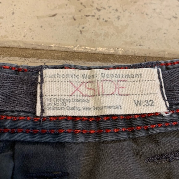 XSIDE Authentic Wear Dept. Distressed Cargo Shorts Men's W:32 Grey - Picture 7 of 7